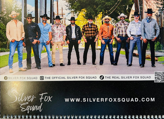 12 month calendar with all The Silverfox Squad LLC members